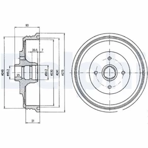 DELPHI BF430 Bremstrommel hinten für SEAT VW - Bild 1 von 2