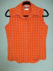 JACK WOLFSKIN WOMEN Travel / ärmellose Bluse / Gr. S / oranges Karo - Bild 1 von 4