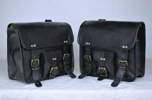 Motorrad Leder Seite 2 Tasche Tasche Satteltaschen Packtaschen Sattel (13 Zol... - Bild 1 von 7