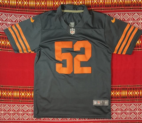 Nike Chicago Bears Jersey Khalil Mack Blue On Field #52 Logo NFL Shield Cover