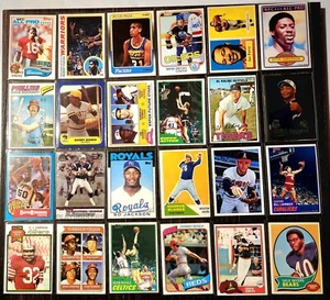 NBA NFL MLB NHL 24 CARD LOT RC HOF STARS nice BIRD BRADY RYAN MONTANA GRETZKY - Picture 1 of 14