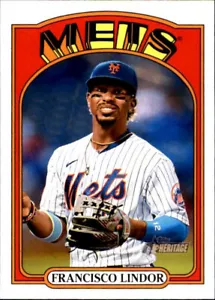 2021 Topps Heritage High #501 FRANCISCO LINDOR Missing Stars SP Variation METS - Bild 1 von 2
