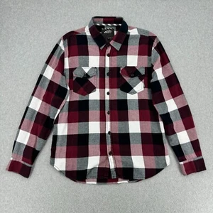 Vans Off The Wall Flannel Shirt Mens Large Red Plaid L/S  Button Down Skate Park - Picture 1 of 9