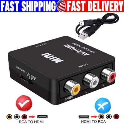 HDMI To RCA AV Adapter Converter Cable CVBS 3RCA 1080P Composite Video Audio - Image 1 of 4