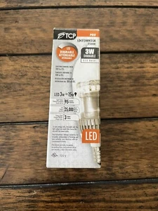 TCP LDCF3WH35K Candle Led Light Bulb, 3watt, E12, 120V, Torpedo Tip Dimmable - Picture 1 of 4