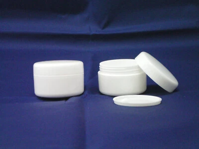 TIEGEL.ONLINE 2x 30 ml Doppelwandiger PP Tiegel mit Dichtscheibe weiss Pharmaqualität