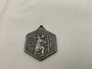 Vintage Sterling Silver ST CHRISTOPHER PROTECT US Medal - Picture 1 of 4