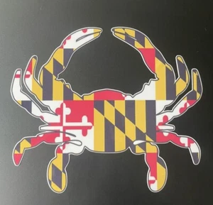 Maryland Crab Sticker MD State Flag Cup Laptop Car Vehicle Window Bumper Decal - Picture 1 of 2