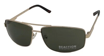 Gafas de sol Kenneth Cole Reaction rectangulares de metal dorado para hombre, KC1430. 32N Foto 1 de 4