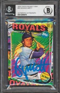 Royals George Brett Signed 2020 Topps Project 2020 #55 Card BAS Slabbed - Picture 1 of 2