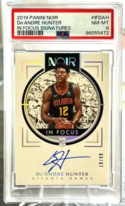 2019 Panini Noir De'Andre Hunter Rookie Card In Focus Signatures /99 - PSA 8 - Imagen 1 de 4