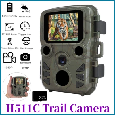 H511C Trail Camera 1080P 12MP Long-range Night Vision Wildlife Hunting Camera - Image 1 of 4