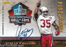 AENEAS WILLIAMS SIGNED 2014 PANINI BLACK FRIDAY HALL OF FAME ENSHRINEMENT CARD