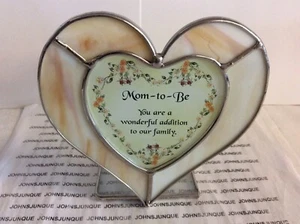 MOM TO BE CANDLE HOLDER NEW GLASS WITH TEALIGHT CANDLE - Picture 1 of 2