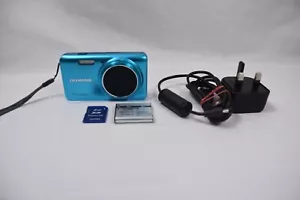 Olympus Stylus VH-520 14MP BLUE Digital Compact Camera Full HD - 2GB SD, Charger - Picture 1 of 9
