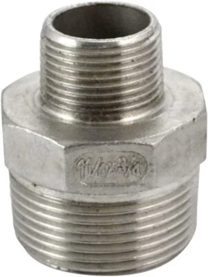 Male NPT Hex Nipple Pipe Fitting Reducer Adapter Stainless Steel SS 304 - Image 1 of 4