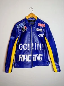 Men's Vintage Racing Leather Jacket - Bold 90s & Performance Heritage! Moto GP - Picture 1 of 9