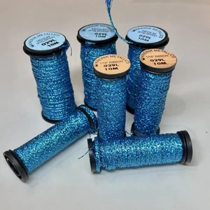 Kreinik Lot A 3 #16 braid and 4 1/16th ribbon of 029L Turquoise Aqua Holographic - Picture 1 of 1