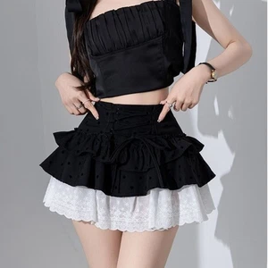 Lace Flounce Short Skirt Sweet A-line Cake Shirt Short Streetwear - Picture 1 of 14
