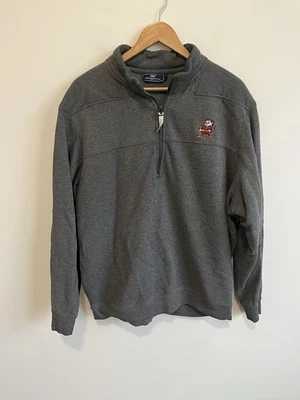 Suéter Cleveland Browns Vineyard Vines Shep Camisa 1/4 Zíper Logotipo Elfo Masculino Extra Grande NFL - Imagem 1 de 4