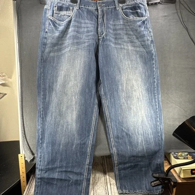 Do Denim Men's Jean's Size 42x32 Straight Leg Distressed Med Wash Zip Fly - Image 1 of 4