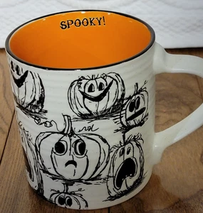 ELI + ANA Halloween Mug SPOOKY! Pumpkins Jack O' Lanterns NEW - Picture 1 of 4