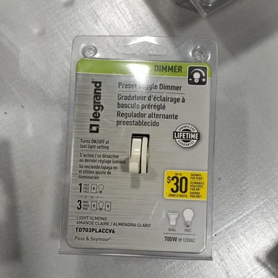 Interruptor atenuador de palanca preestablecido de 3 vías Legrand de 1 polo 700 W TD703PLACCV6 Foto 1 de 2