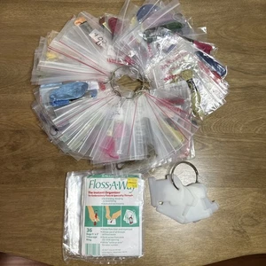 DMC Embroidery Floss Cross Stitch New And Used Lot of 100 Plus Floss A Way Bags - Picture 1 of 10