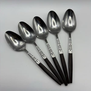Interpur INR2 5er Set Braun Griff Suppenlöffel 7 3/4" Edelstahl Japan Besteck - Bild 1 von 5