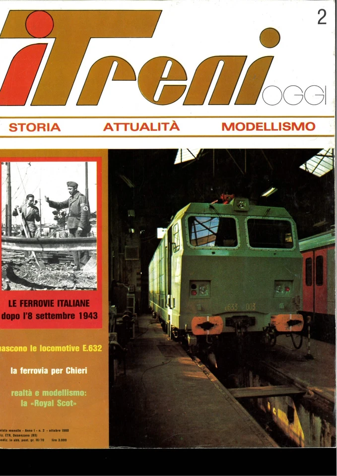 TRENI OGGI N.2 RIVISTA MENSILE EDIZ.ETR DESENZANO ANNO 1 N.2 OTTOBRE 1980 - Image 1 of 1
