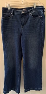 NYDJ Jeans 14 Blue Teresa Wide Leg Stretch Flare Relaxed Denim Boho Jeans - Picture 1 of 9