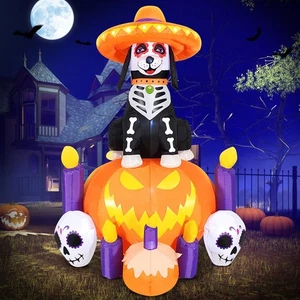 Halloween Inflatable Blow Up Decorations, Dia de Los Muertos 6FT Day of Dead Ca - Picture 1 of 6