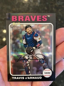 2024 Topps Heritage Black Refractor /75 #648 Travis d'Arnaud SP! - Bild 1 von 2