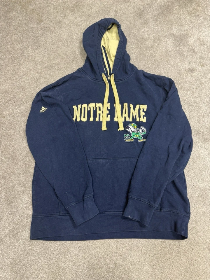 Adidas Notre Dame Fighting Irish Sudadera con Capucha Grande - Azul Marino/Dorado Foto 1 de 4