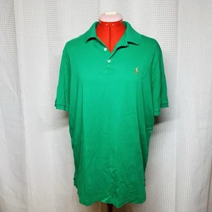 Polo Ralph Lauren Green Pima Soft Touch Men's Polo SS Shirt Size L Classic Fit - Picture 1 of 14