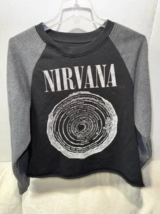 Nirvana Vestibule Sweatshirt Women’s S Black Gray Crewneck Band Grunge Punk Alt - Picture 1 of 5