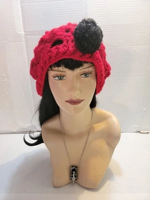 Handmade Crochet Creepy Skulls Slouch Hat - Image 1 of 4