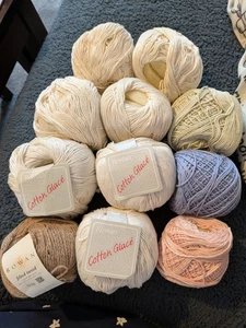 Rowan Cotton Glace Yarn 7 X Ecru And 3 Asstd Colours Plus 50g Rowan Felted Tweed - Picture 1 of 8