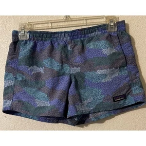 Patagonia Girl's Shorts Purple Teal blue Size XL Elastic Waist - Picture 1 of 9