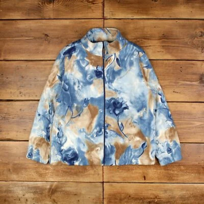 Koret Outdoor Jacket L Fleece Floral Blue Womens - Image 1 of 4
