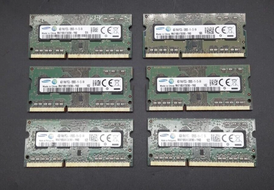 24GB Samsung (6x4GB) 1Rx8 PC3L 12800S M471B5173EB0-YK0 RAM Memory -26M - Image 1 of 1