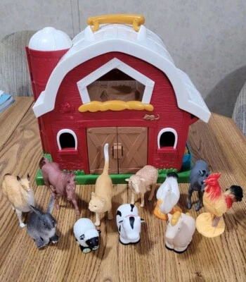 Bat Tat Farm Barn House W/ Doors & Animals Kids Toy Child Baby Preschool  - Image 1 of 4