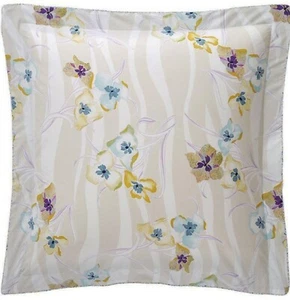 2 NWT New Yves Delorme EURO Shams Cases Coastal Wildflowers Reversible France - Picture 1 of 20