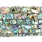 10-25 mm Natürliche Abalone Schale flaches Rechteck lose Perlen Strang 16"