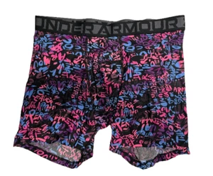 Under armour Boxers Mens Large BoxerJock Tech Freedom 6 Inch Black Graffeti - Picture 1 of 3