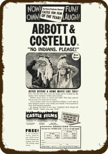 1948 Abbott & Costello & Castle Films Vintage-Look DECORATIVE REPLICA METAL SIGN - Picture 1 of 1
