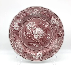 Spode Collection Georgian Series BOTANICAL Dinner Plate 10.5" Red Transferware - Picture 1 of 7
