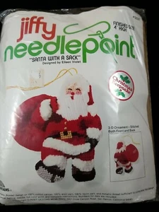 Jiffy Needlepoint Vintage Christmas Santa With A Sack SEALED 1978 #5031 - Picture 1 of 3