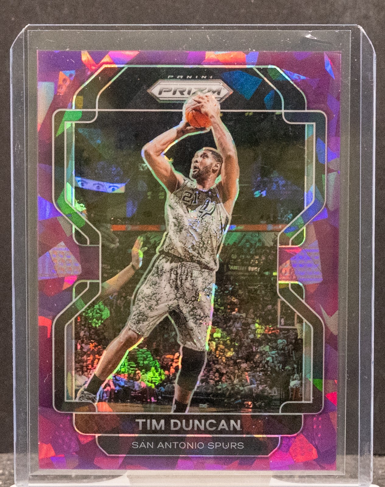 Tim Duncan 2021-22 Panini Prizm Purple Ice Prizm 24/149 Spurs