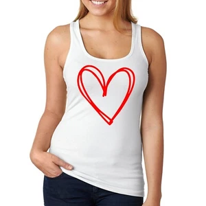 XtraFly Apparel Women's Heart Valentine's Day Anniversary Couples Love Racerback - Picture 1 of 8